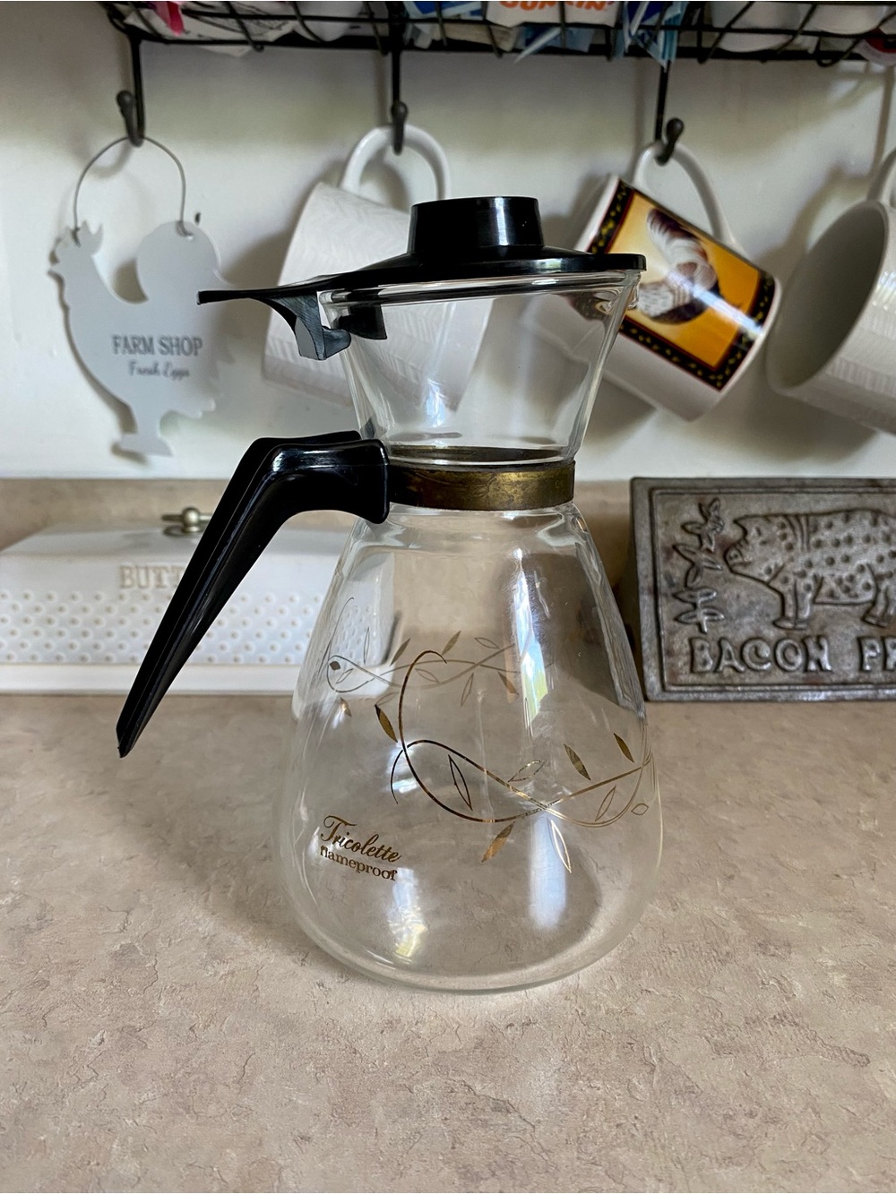 Vintage MCM Coffee Carafes Tricolette Flameproof midcentury kitchen cottagecore